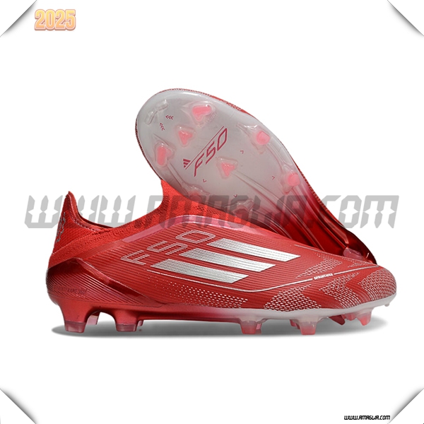 Adidas Scarpe Da Calcio F50 Elite Laceless FG Rosso/Grigio