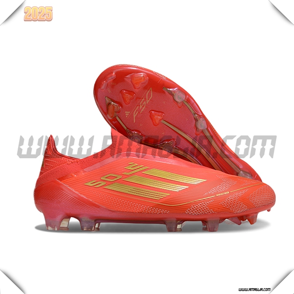 Adidas Scarpe Da Calcio F50 Elite Laceless FG Arancia/Rosa/Giallo