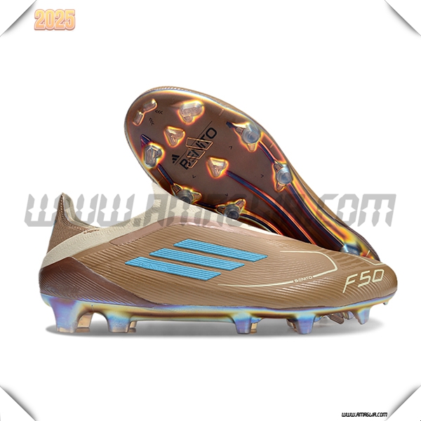 Adidas Scarpe Da Calcio F50 Elite Laceless FG Marrone/Blu