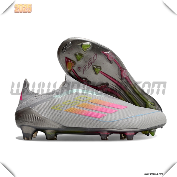 Adidas Scarpe Da Calcio F50 Elite Laceless FG Grigio/Rosa