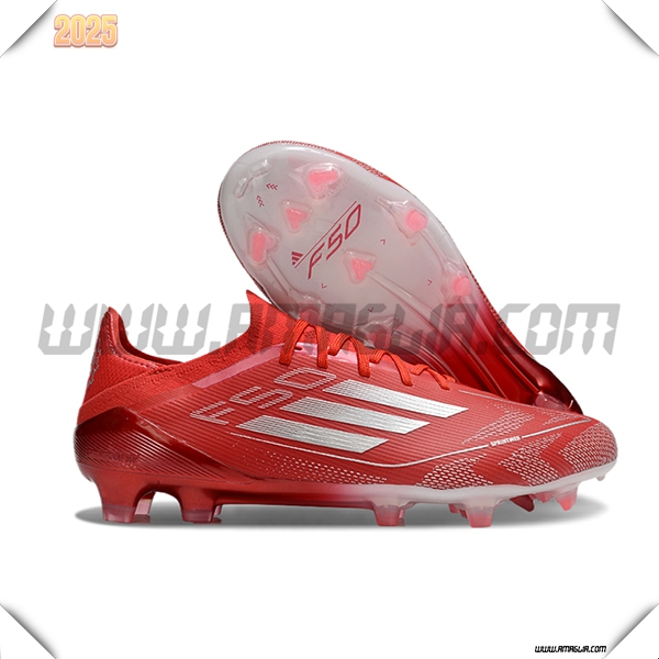 Adidas Scarpe Da Calcio F50 Elite FG Rosso/Grigio -02