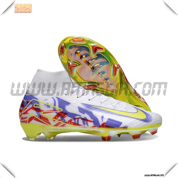 Nike Scarpe Da Calcio Air Zoom Mercurial Superfly IIX Elite FG Bianco/viola/Giallo