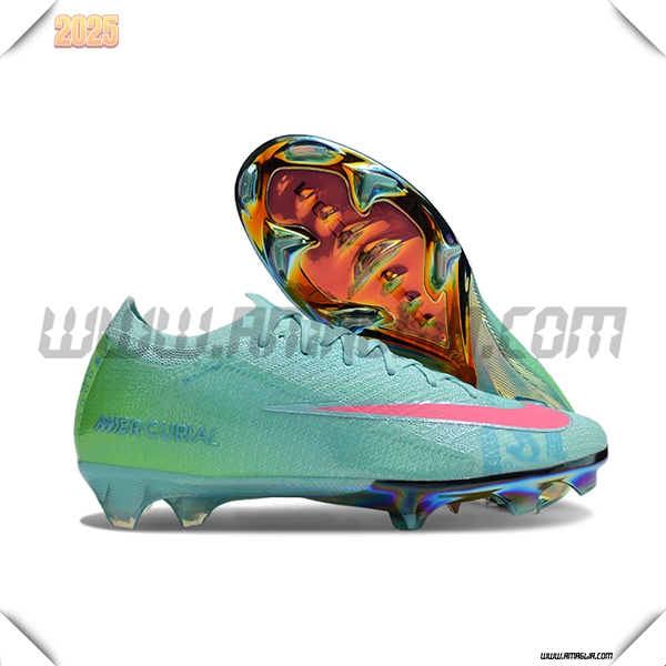 Nike Scarpe Da Calcio AIR Zoom Mercurial Vapor 16 Elite XXV FG SE Verde/Rosa -03