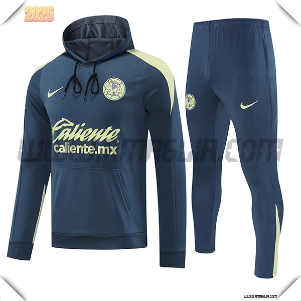 Giacca Con Cappuccio Tuta Club America Blu/Giallo 2025 2026