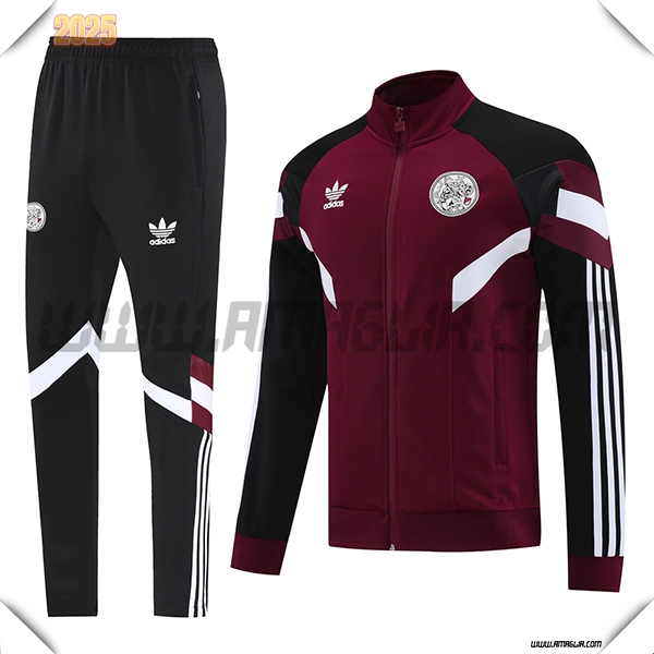 Tuta Allenamento Giacca Ajax Rosso/Nero/Bianco 2025 2026