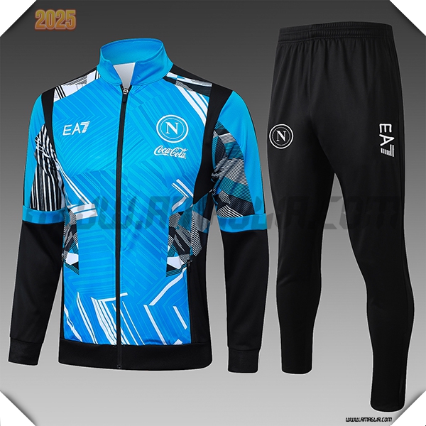 Tuta Allenamento Giacca SSC Napoli Bambino Blu/Nero 2025 2026