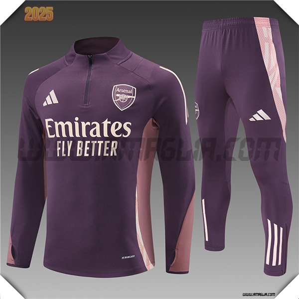 Tuta Allenamento Arsenal Bambino viola/Rosa 2025 2026