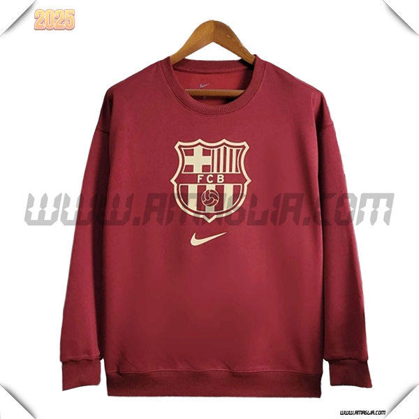 Felpa Allenamento FC Barcellona Rosso/Giallo 2025 2026