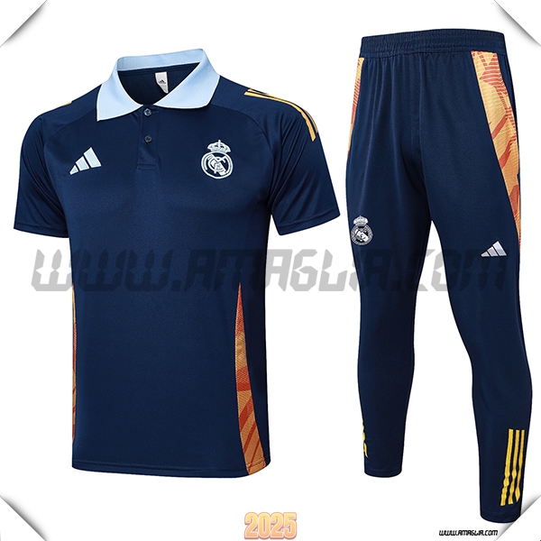 Kit Maglia Polo Real Madrid Blu/Arancia 2025 2026