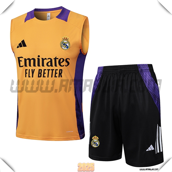 Kit Canotta Allenamento Real Madrid Arancia/viola 2025 2026