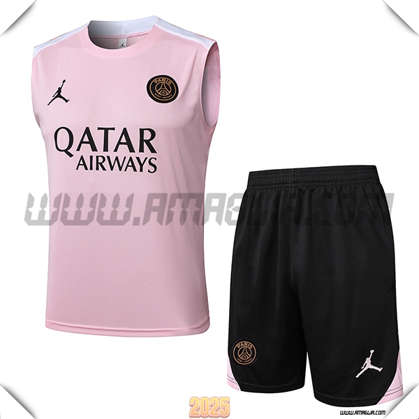Kit Canotta Allenamento PSG Rosa/Bianco 2025 2026