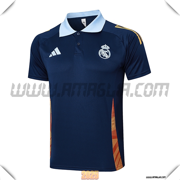 Maglia Polo Real Madrid Blu/Arancia 2025 2026