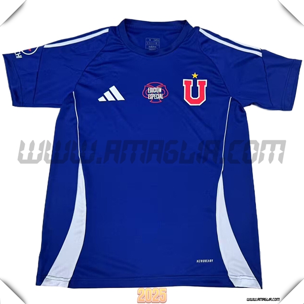 T Shirt Allenamento Università del Cile Blu/Bianco 2025 2026