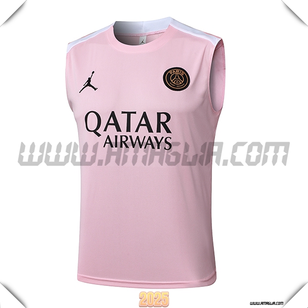 Canotta Allenamento PSG Rosa/Bianco 2025 2026