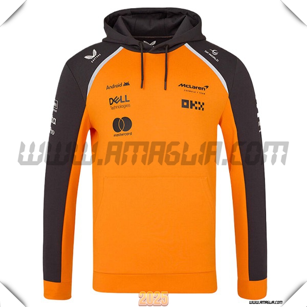 Felpa Cappuccio McLaren F1 Arancia/Nero 2025