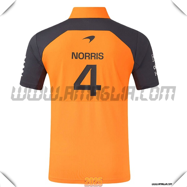 Polo McLaren (NORRIS #4) F1 Team Arancia/Nero 2025