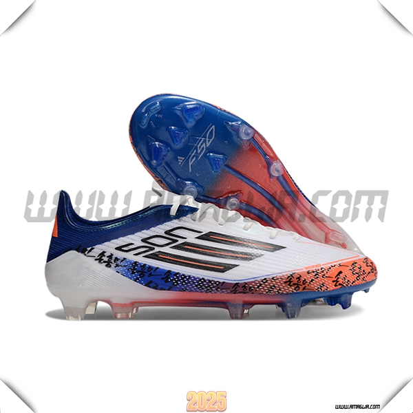 Adidas Scarpe da Calcio F50 ELITE FG Bianco/Blu/Arancia/Nero