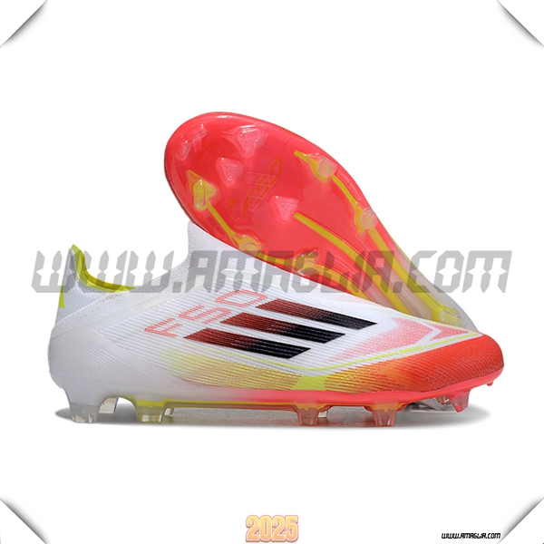 Adidas Scarpe da Calcio F50 Elite Laceless FG Bianco/Arancia