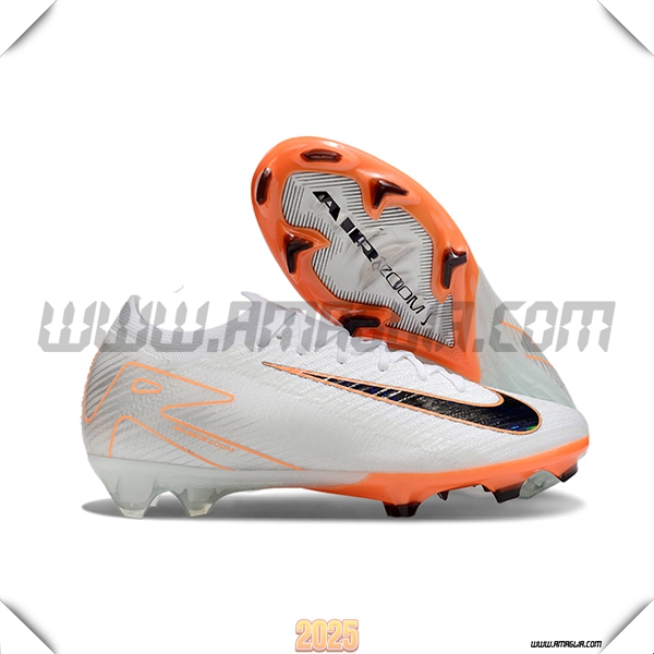 Nike Scarpe da Calcio AIR Zoom Mercurial Vapor 16 Elite XXV FG Bianco/Arancia/Nero