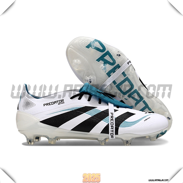 Adidas Scarpe da Calcio 25 Predator Elite Tongue FG Bianco/Nero/Blu