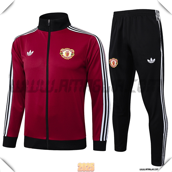Tuta Calcio Giacca Manchester United Rosso/Nero 2025 2026