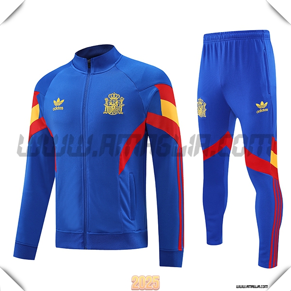 Tuta Calcio Giacca Spagna Blu/Rosso/Giallo 2025 2026