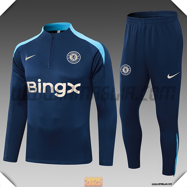 Tuta Calcio FC Chelsea Bambino Blu Scuro 2025 2026