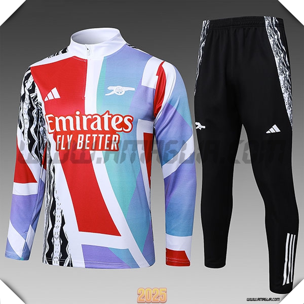 Tuta Calcio Arsenal Bambino Bianco/Rosso/Blu 2025 2026