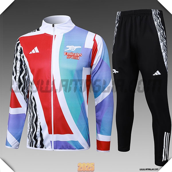 Tuta Calcio Giacca Arsenal Bambino Bianco/Rosso/Blu 2025 2026