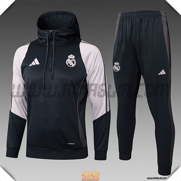 Giacca Con Cappuccio Tuta Real Madrid Bambino Grigio Scuro 2025 2026