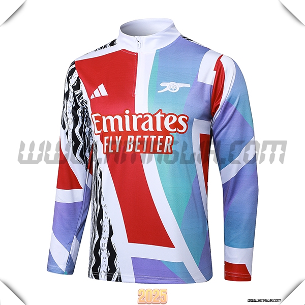 Felpa Allenamento Arsenal Bianco/Rosso/Blu 2025 2026