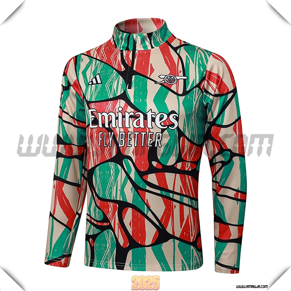 Felpa Allenamento Arsenal Verde/Rosso/Giallo 2025 2026