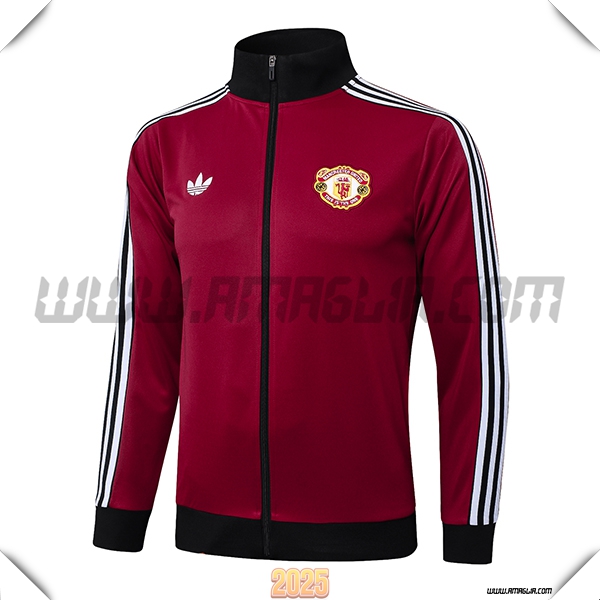 Giacca Calcio Manchester United Rosso/Nero 2025 2026