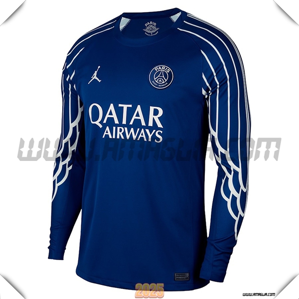 Nuovo Maglia Calcio Paris PSG Maniche lunghe Quarto 2024 2025