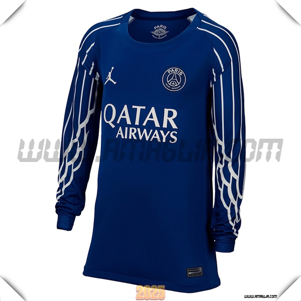 Nuovo Maglia Calcio Paris PSG Maniche lunghe Bambino Quarto 2024 2025