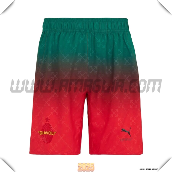 Pantaloncini Calcio AC Milan Quarto Rosso 2024/2025