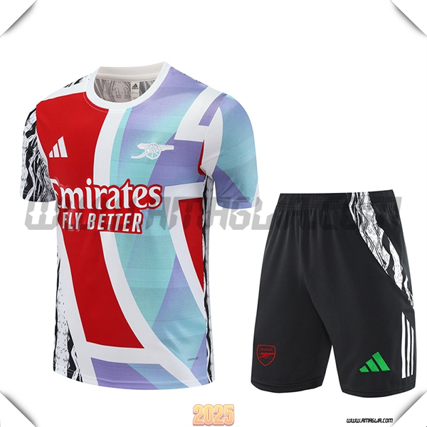 Kit Maglia Allenamento Arsenal Bianco/Blu/Rosso 2025 2026