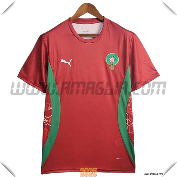 T Shirt Allenamento Maroc Rosso/Verde 2025 2026