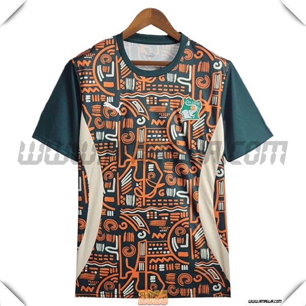 T Shirt Allenamento Costa d'Avorio Arancia/Verde 2025 2026