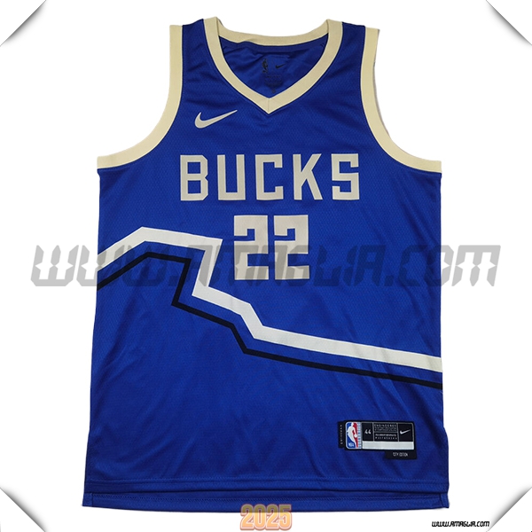 Maglia Milwaukee Bucks (MIDDLETON #22) 2025/26 Blu/Bianco