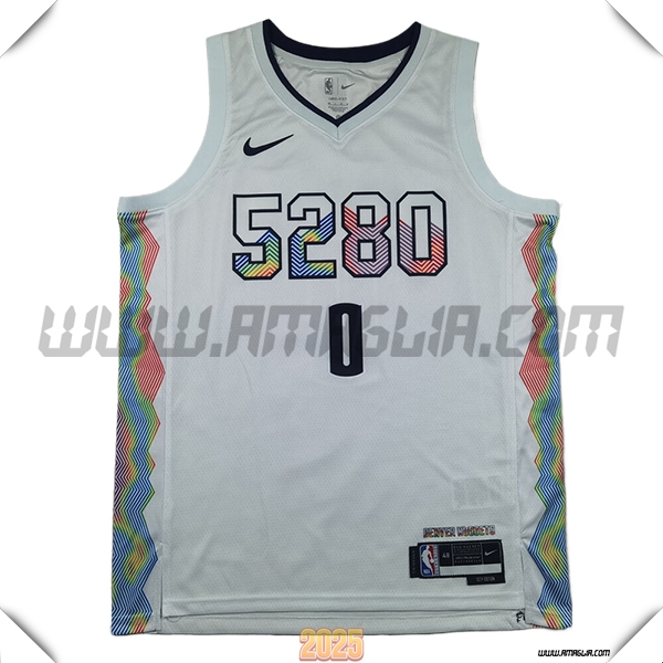 Maglia Denver Nuggets (BRAUN #0) 2025/26 Bianco/Nero