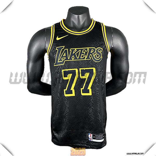 Maglia Los Angeles Lakers (DONCIC #77) 2025/26 Nero/Giallo