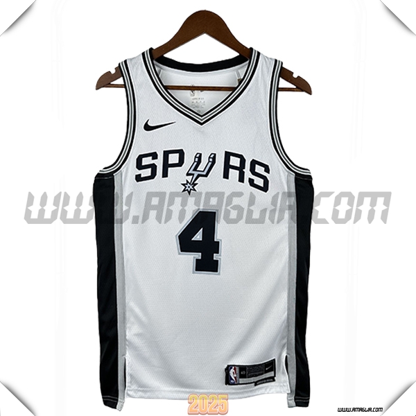 Maglia San Antonio Spurs (FOX #4) 2025/26 Bianco/Nero
