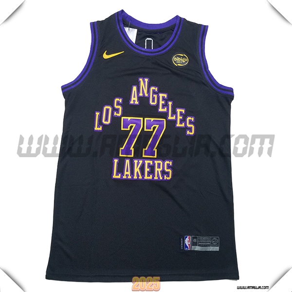 Maglia Los Angeles Lakers (DONCIC #77) 2025/26 Nero/viola/Giallo