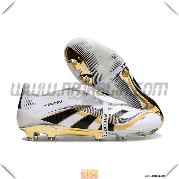 Adidas Scarpe Da Calcio 25 Predator Elite Tongue FG Bianco/Giallo/Nero