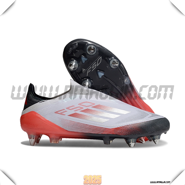 Adidas Scarpe Da Calcio F50 Elite Laceless SG Bianco/Arancia