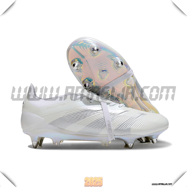 Adidas Scarpe Da Calcio Predator Elite Tongue SG Bianco/Grigio