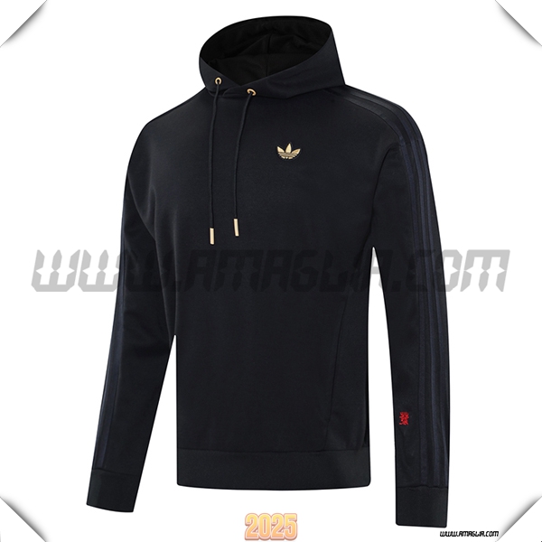 Felpa Allenamento Cappuccio Adidas Nero 2025 2026