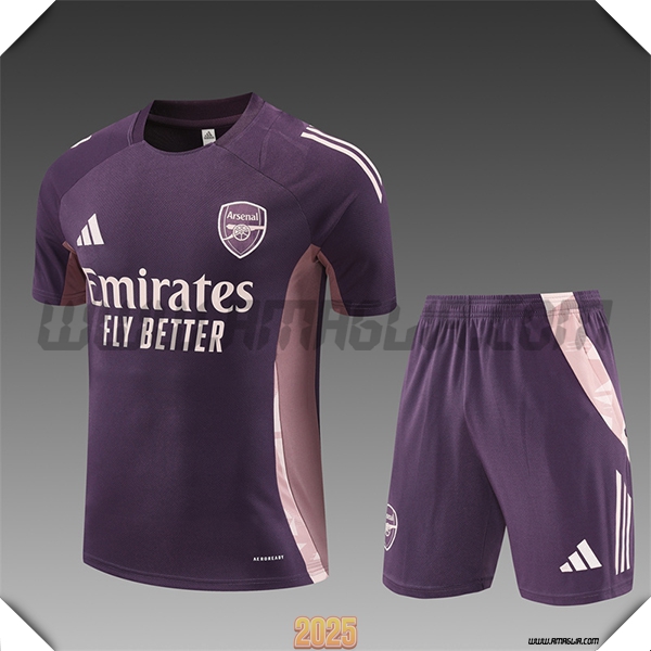 Kit Maglia Allenamento Arsenal Bambino viola/Rosa 2025 2026