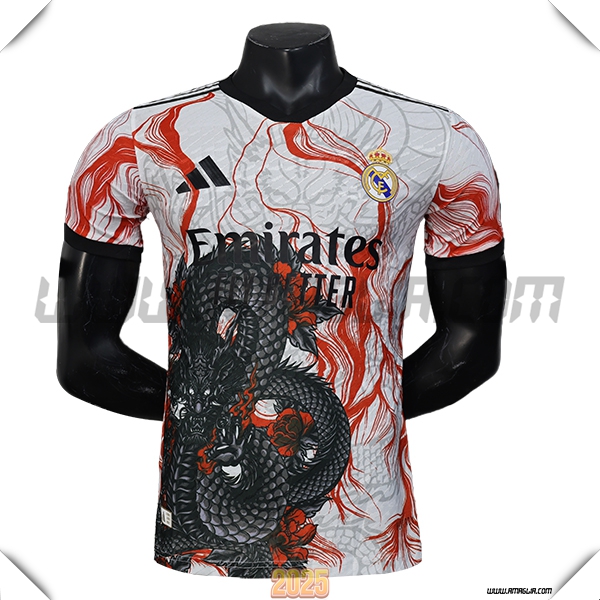 Maglia Calcio Real Madrid Edizione speciale 2025 2026 Bianco/Rosso